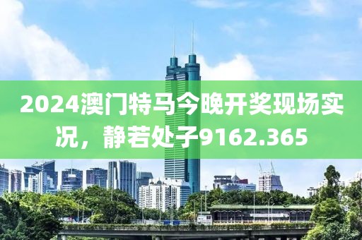2024澳門特馬今晚開獎現場實況，靜若處子9162.365