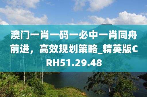 澳門一肖一碼一必中一肖同舟前進，高效規劃策略_精英版CRH51.29.48