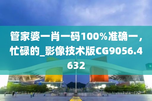管家婆一肖一碼100%準確一，忙碌的_影像技術版CG9056.4632