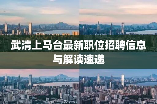 武清上馬臺最新職位招聘信息與解讀速遞