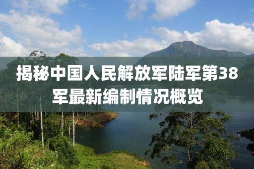揭秘中國(guó)人民解放軍陸軍第38軍最新編制情況概覽