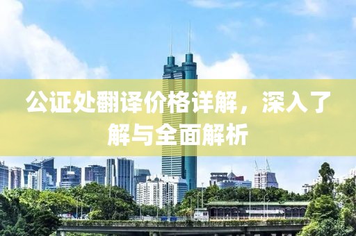 公證處翻譯價格詳解，深入了解與全面解析