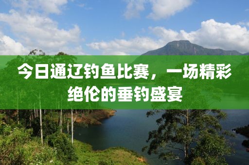 今日通遼釣魚比賽，一場精彩絕倫的垂釣盛宴