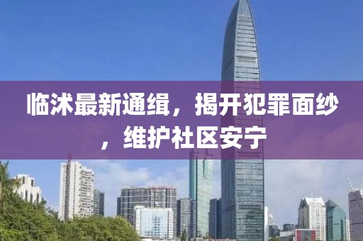 臨沭最新通緝，揭開犯罪面紗，維護社區安寧