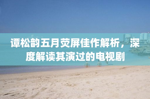 譚松韻五月熒屏佳作解析，深度解讀其演過(guò)的電視劇