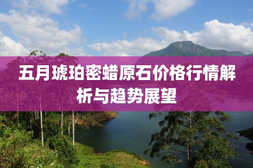 五月琥珀密蠟原石價格行情解析與趨勢展望