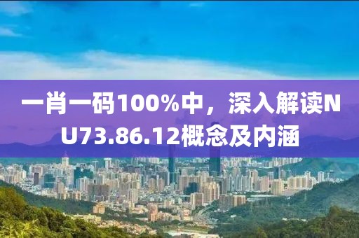 一肖一碼100%中,深入解讀NU73.86.12概念及內涵