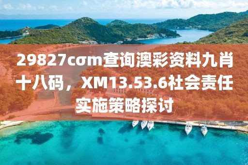 29827cσm查詢澳彩資料九肖十八碼，XM13.53.6社會責(zé)任實施策略探討