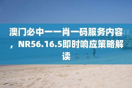 澳門必中一一肖一碼服務(wù)內(nèi)容，NR56.16.5即時響應(yīng)策略解讀